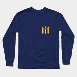 Dip Pen Nibs (Navy and Yellow Ochre) Long Sleeve T-Shirt